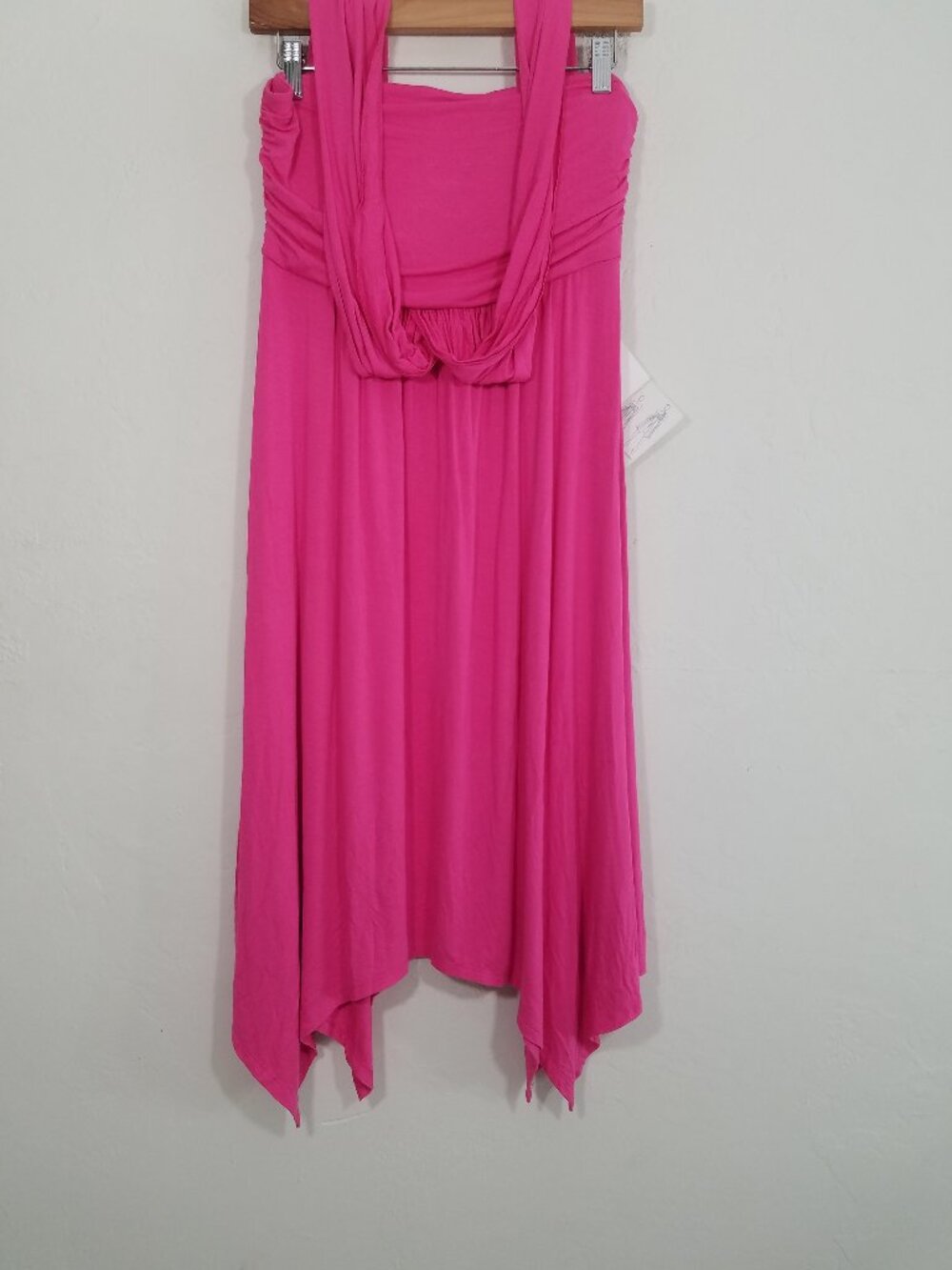 NWT Sonoma The 7-Way Dress Pink Asymmetrical Size M